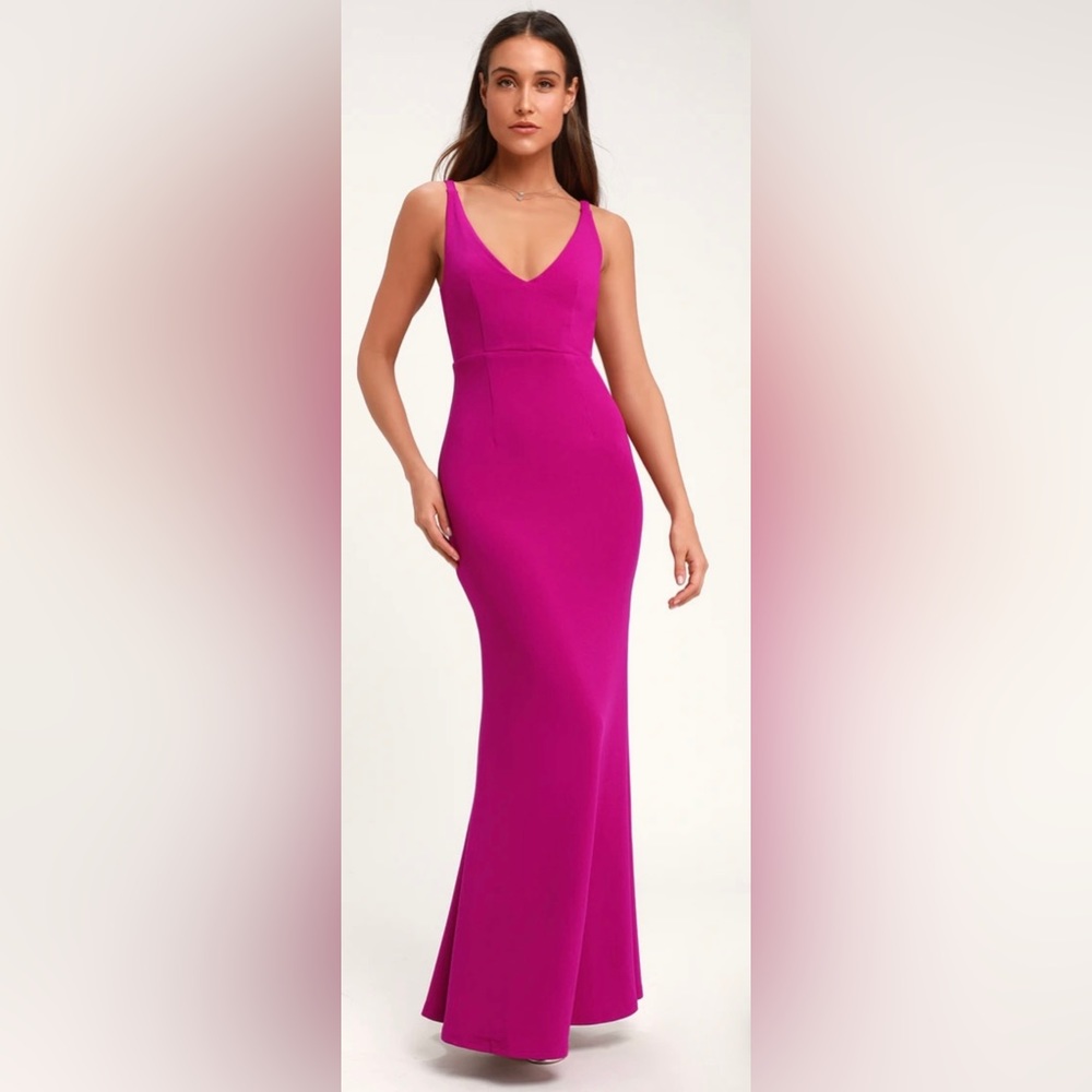 Lulus Melora Magenta Sleeveless Maxi Dress